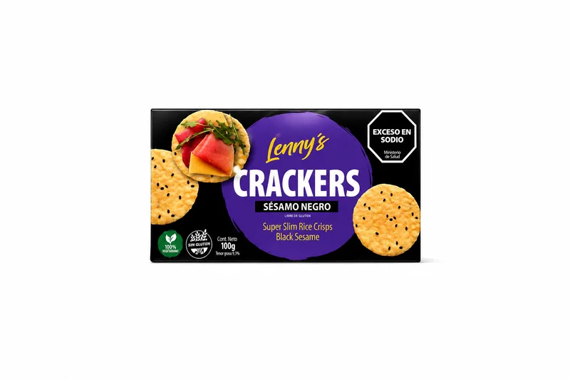 Crackers Sesamo Negro Lenny’s sin gluten 100 gr
