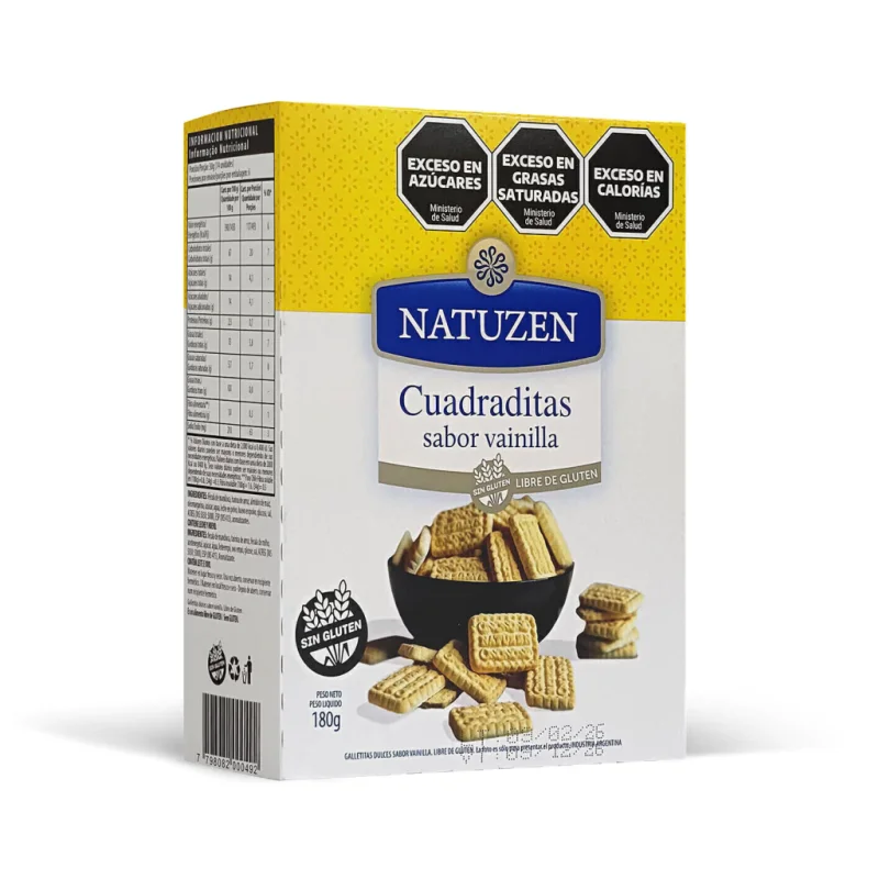 Galletas Cuadraditas de Vainilla Natuzen sin gluten 200 gr