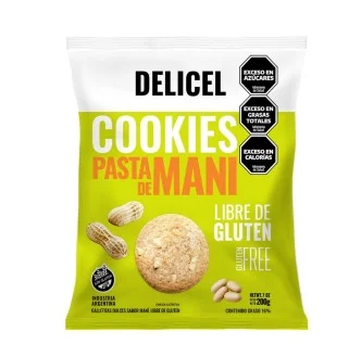 Galleta sabor Pasta de Maní Delicel sin gluten 200 gr